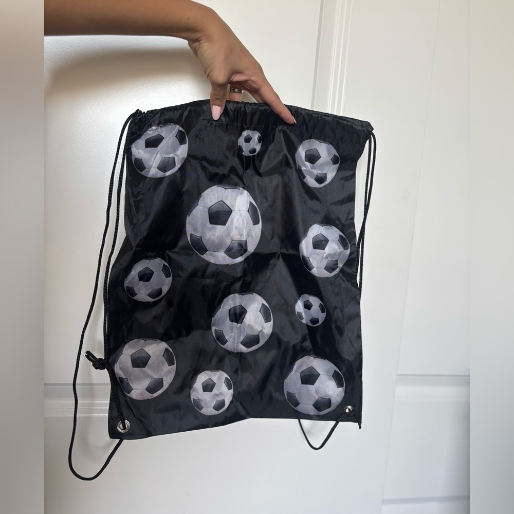 Soccer Ball Large Drawstring Backpack
